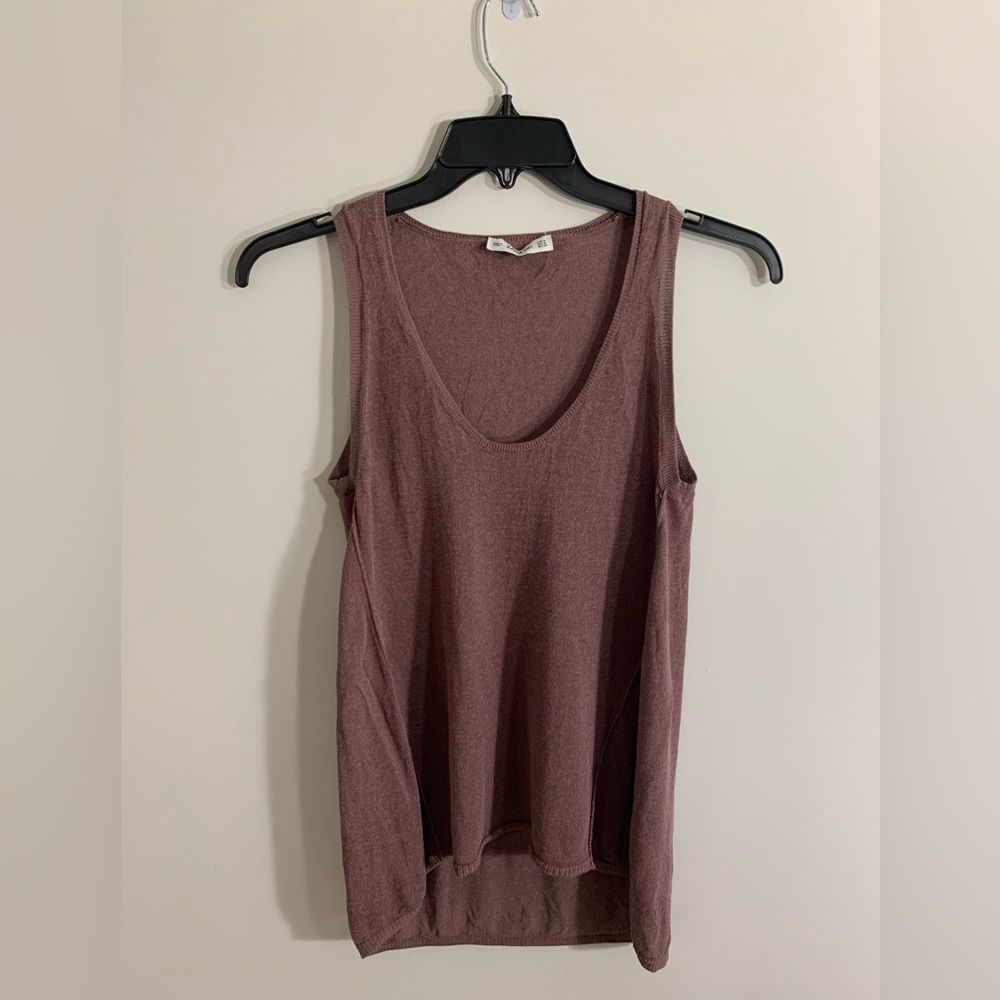 Zara knit tank, purplish brown, light, flowy fabric